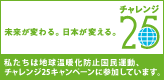 ACUは地球温暖化防止国民運動、チャレンジ２５キャンペーンに参加しています。